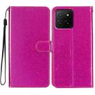 For Honor X5b 4G Glitter Powder Flip Leather Phone Case(Rose Red) - 1