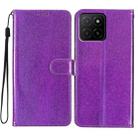 For Honor X5b 4G Glitter Powder Flip Leather Phone Case(Purple) - 1