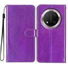 For Honor X9c 5G Glitter Powder Flip Leather Phone Case(Purple) - 1