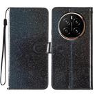 For Honor Magic7 Glitter Powder Flip Leather Phone Case(Black) - 1