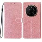 For Honor Magic7 Glitter Powder Flip Leather Phone Case(Rose Gold) - 1