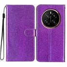 For Honor Magic7 Glitter Powder Flip Leather Phone Case(Purple) - 1