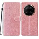 For Honor Magic7 Pro Glitter Powder Flip Leather Phone Case(Rose Gold) - 1