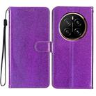 For Honor Magic7 Pro Glitter Powder Flip Leather Phone Case(Purple) - 1