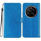 For Honor Magic7 Pro Glitter Powder Flip Leather Phone Case(Blue) - 1