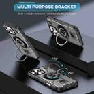 For iPhone 16 Pro Max Ring Holder Carbon Fiber PC Hybrid TPU Phone Case(Grey) - 2