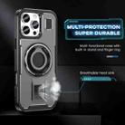 For iPhone 16 Pro Max Ring Holder Carbon Fiber PC Hybrid TPU Phone Case(Grey) - 3