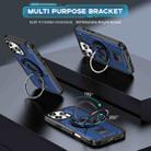 For iPhone 16 Pro Max Ring Holder Carbon Fiber PC Hybrid TPU Phone Case(Blue) - 2