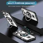 For iPhone 16 Pro Ring Holder Carbon Fiber PC Hybrid TPU Phone Case(White) - 2