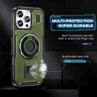 For iPhone 16 Pro Ring Holder Carbon Fiber PC Hybrid TPU Phone Case(Army Green) - 3