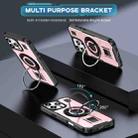 For iPhone 16 Pro Ring Holder Carbon Fiber PC Hybrid TPU Phone Case(Rose Gold) - 2