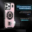 For iPhone 16 Pro Ring Holder Carbon Fiber PC Hybrid TPU Phone Case(Rose Gold) - 3