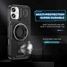 For iPhone 16 Plus Ring Holder Carbon Fiber PC Hybrid TPU Phone Case(Black) - 3