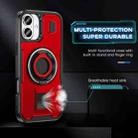 For iPhone 16 Plus Ring Holder Carbon Fiber PC Hybrid TPU Phone Case(Red) - 3