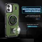 For iPhone 16 Plus Ring Holder Carbon Fiber PC Hybrid TPU Phone Case(Army Green) - 3