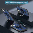 For iPhone 16 Plus Ring Holder Carbon Fiber PC Hybrid TPU Phone Case(Blue) - 2