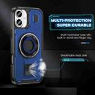 For iPhone 16 Plus Ring Holder Carbon Fiber PC Hybrid TPU Phone Case(Blue) - 3