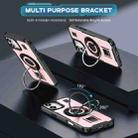 For iPhone 16 Plus Ring Holder Carbon Fiber PC Hybrid TPU Phone Case(Rose Gold) - 2