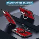 For iPhone 16 Ring Holder Carbon Fiber PC Hybrid TPU Phone Case(Red) - 2