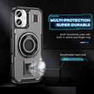 For iPhone 16 Ring Holder Carbon Fiber PC Hybrid TPU Phone Case(Grey) - 3