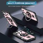 For iPhone 16 Ring Holder Carbon Fiber PC Hybrid TPU Phone Case(Rose Gold) - 2