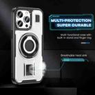 For iPhone 15 Pro Max Ring Holder Carbon Fiber PC Hybrid TPU Phone Case(White) - 3