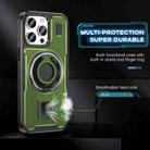 For iPhone 15 Pro Max Ring Holder Carbon Fiber PC Hybrid TPU Phone Case(Army Green) - 3