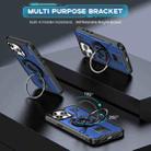 For iPhone 15 Pro Max Ring Holder Carbon Fiber PC Hybrid TPU Phone Case(Blue) - 2