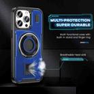 For iPhone 15 Pro Max Ring Holder Carbon Fiber PC Hybrid TPU Phone Case(Blue) - 3