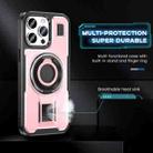 For iPhone 15 Pro Max Ring Holder Carbon Fiber PC Hybrid TPU Phone Case(Rose Gold) - 3