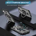 For iPhone 15 Pro Ring Holder Carbon Fiber PC Hybrid TPU Phone Case(Grey) - 2