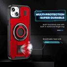 For iPhone 15 Plus / 14 Plus Ring Holder Carbon Fiber PC Hybrid TPU Phone Case(Red) - 3