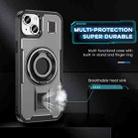 For iPhone 15 Plus / 14 Plus Ring Holder Carbon Fiber PC Hybrid TPU Phone Case(Grey) - 3