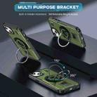 For iPhone 15 Plus / 14 Plus Ring Holder Carbon Fiber PC Hybrid TPU Phone Case(Army Green) - 2