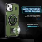 For iPhone 15 Plus / 14 Plus Ring Holder Carbon Fiber PC Hybrid TPU Phone Case(Army Green) - 3