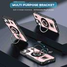 For iPhone 15 Plus / 14 Plus Ring Holder Carbon Fiber PC Hybrid TPU Phone Case(Rose Gold) - 2