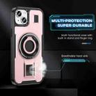 For iPhone 15 Plus / 14 Plus Ring Holder Carbon Fiber PC Hybrid TPU Phone Case(Rose Gold) - 3