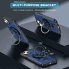 For iPhone 15 Ring Holder Carbon Fiber PC Hybrid TPU Phone Case(Blue) - 2