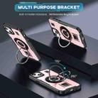 For iPhone 15 Ring Holder Carbon Fiber PC Hybrid TPU Phone Case(Rose Gold) - 2