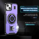 For iPhone 15 Ring Holder Carbon Fiber PC Hybrid TPU Phone Case(Purple) - 3