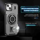 For iPhone 14 / 13 Ring Holder Carbon Fiber PC Hybrid TPU Phone Case(Grey) - 3