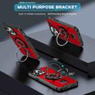 For iPhone 14 Pro Ring Holder Carbon Fiber PC Hybrid TPU Phone Case(Red) - 2