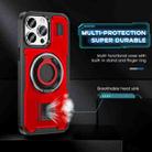 For iPhone 14 Pro Ring Holder Carbon Fiber PC Hybrid TPU Phone Case(Red) - 3