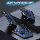 For iPhone 14 Pro Ring Holder Carbon Fiber PC Hybrid TPU Phone Case(Blue) - 2