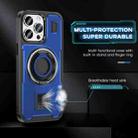 For iPhone 14 Pro Ring Holder Carbon Fiber PC Hybrid TPU Phone Case(Blue) - 3