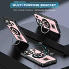 For iPhone 14 Pro Ring Holder Carbon Fiber PC Hybrid TPU Phone Case(Rose Gold) - 2