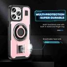 For iPhone 14 Pro Ring Holder Carbon Fiber PC Hybrid TPU Phone Case(Rose Gold) - 3