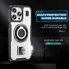 For iPhone 14 Pro Max Ring Holder Carbon Fiber PC Hybrid TPU Phone Case(White) - 3