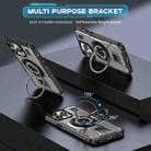 For iPhone 13 Pro Max Ring Holder Carbon Fiber PC Hybrid TPU Phone Case(Grey) - 2