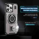 For iPhone 13 Pro Max Ring Holder Carbon Fiber PC Hybrid TPU Phone Case(Grey) - 3